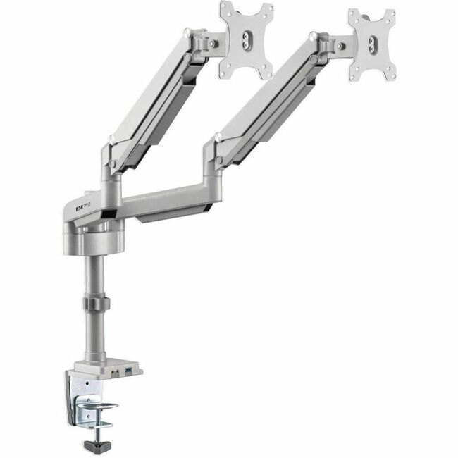 Eaton DDR1732DAL dual-display gas-arm monitor mount with clamp or grommet, USB and audio ports for 13 to 34-inch monitors