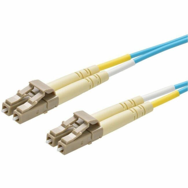 Monoprice, Inc. 41702 Monoprice Multi-Mode OM4 Fiber Optic Cable - LC-LC UL 2mm 50/125 OFNR Duplex Aqua 25m