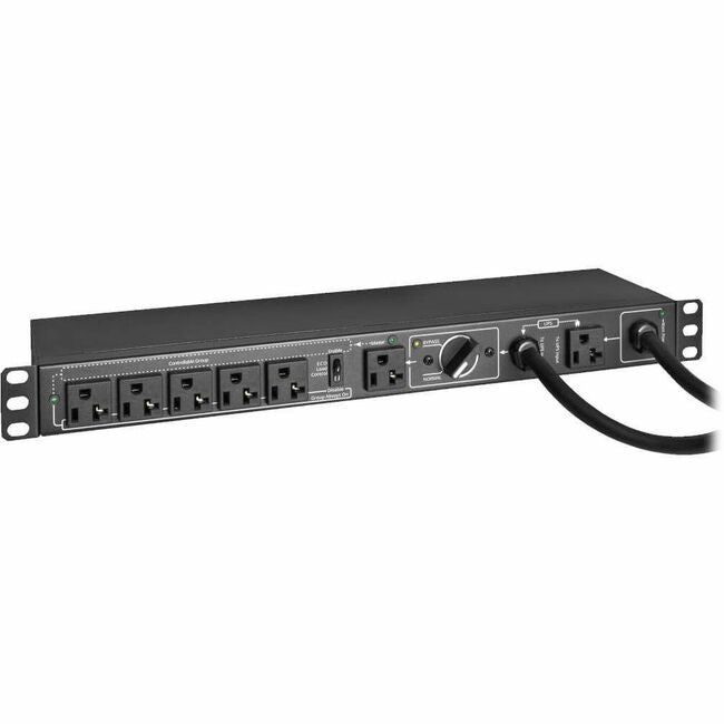 Eaton PDUB201U Tripp Lite PDU with 16A, 100-125V, 6 NEMA 5-20R outlets, single-phase, 1U rack/wall mount, manual bypass