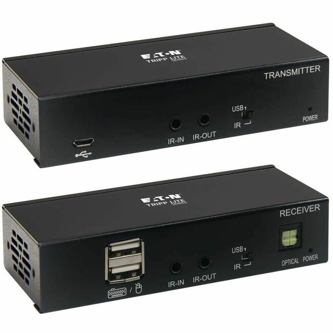 Eaton B127A-1A1-BDBD DisplayPort over Cat6 extender kit for KVM support, USB, 4K DP1.2a, HDCP 2.2, 230 ft, TAA compliant