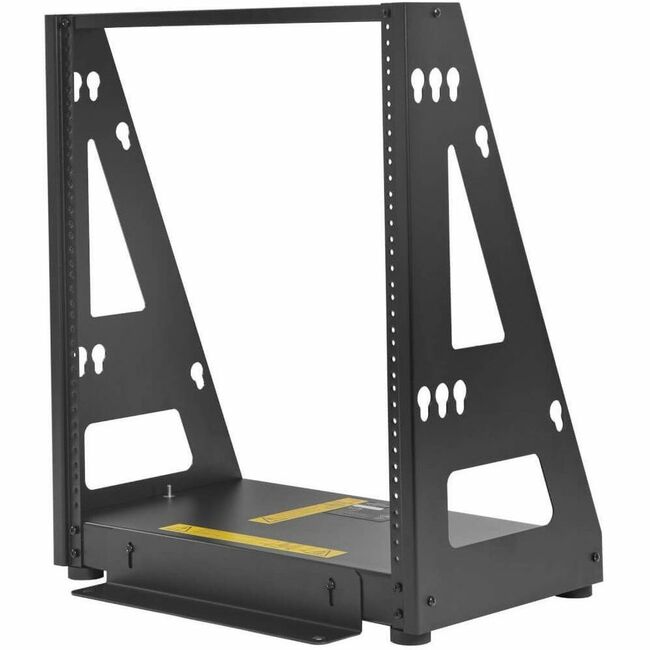 Eaton SR2POST12HD Tripp Lite SmartRack heavy-duty 12U 2-post open frame rack with equipment mounted inside.