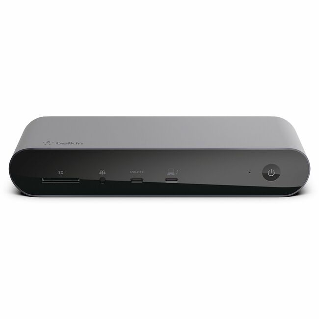 Belkin International INC INC006TTSGY Belkin Thunderbolt 4 Laptop Docking Station - USB C Hub - USB C Docking Station for MacBook & Windows, 90W Power Delivery, Single 8K or Dual 4K Display, w/ Thunderbolt, HDMI, Ethernet, SD and Audio Ports