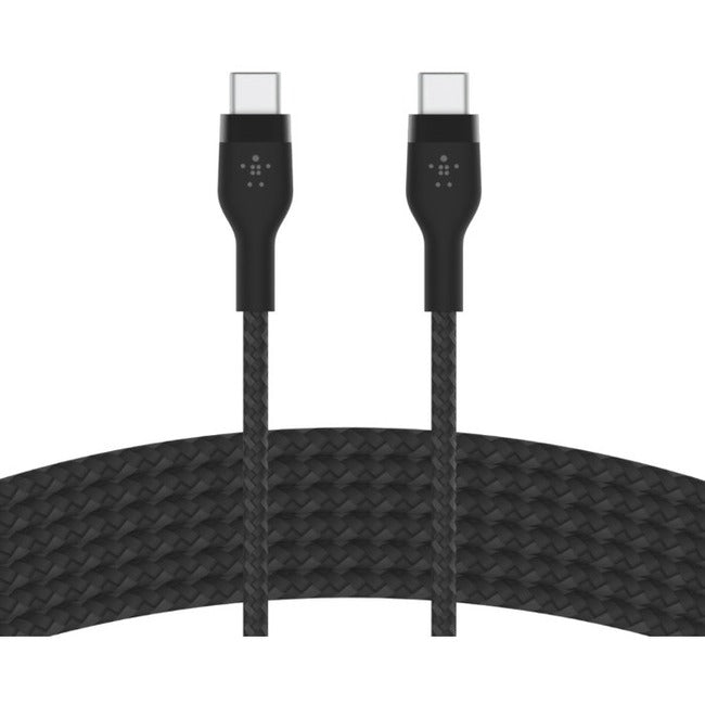 Belkin International INC CAB011BT3MBK Belkin 60W USB-C to USB-C Cable - 480 Mbps - Silicone, Braided - M/M - 3m/9.9ft - Black