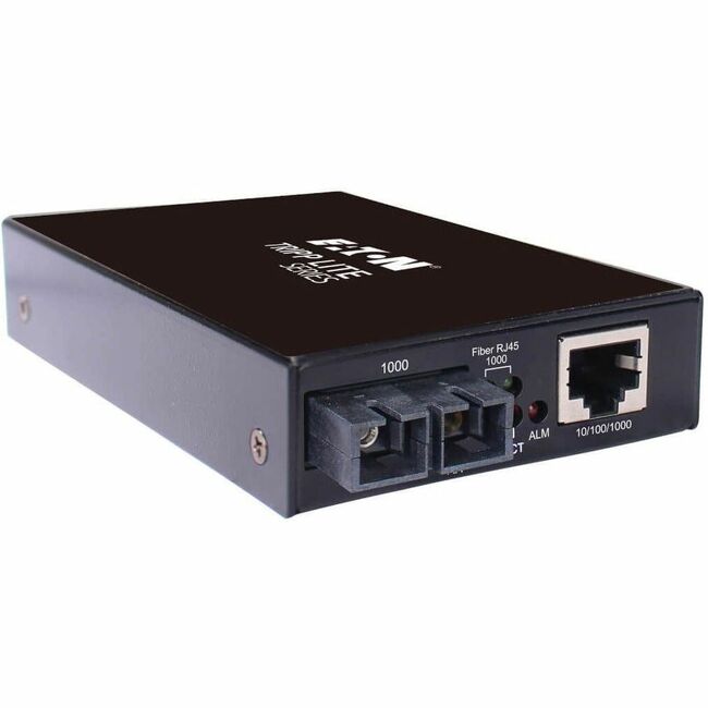 Eaton N785-H01-SCMM Tripp Lite Series Hardened Gigabit Fiber to Ethernet Media Converter, 10/100/1000 Mbps, RJ45/SC Multimode, -10&deg; to 60&deg;C, 500 m (1640 ft.), TAA