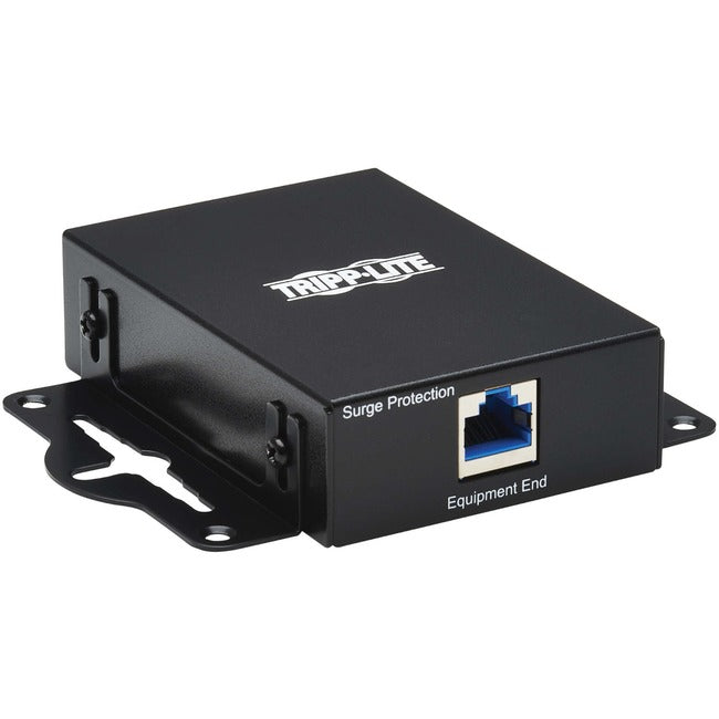 Eaton B110-SP-10G Tripp Lite in-line network surge protector with metal case, Cat6a/8, IEC compliant, 10 Gbps protection.