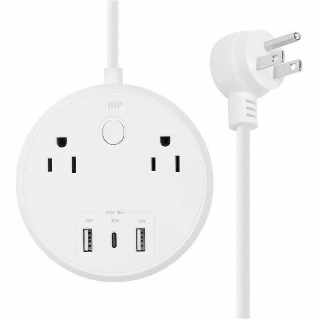 Monoprice, Inc. 41809 Monoprice 41809 2-Outlets Power Strip