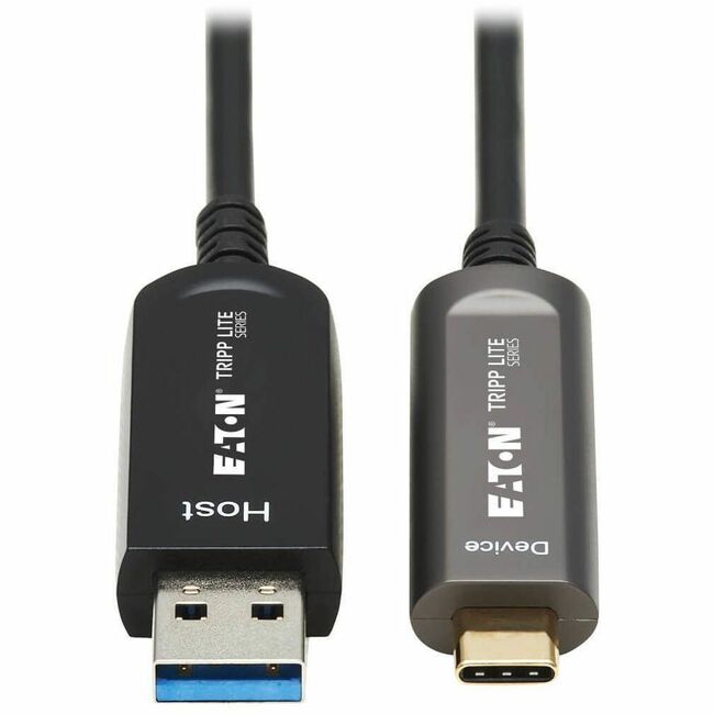 Eaton U428F-30M-D3 Tripp Lite USB-A to USB-C fiber optical cable, black, 30m, USB 3.2 Gen 2, plenum-rated, data transfer only