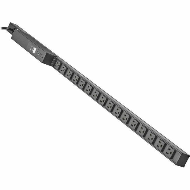 Eaton PDUMV15-ISO single-phase PDU with 16 NEMA outlets, surge protection, 120V, 15 ft. cord, vertical 0U design, local meter