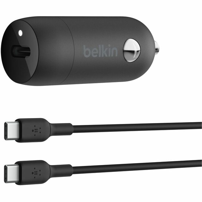 Belkin International INC CCA004BT1MBK-B6 Belkin BoostCharge 30W USB-C Car Charger, Black