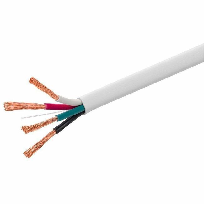 Monoprice, Inc. 44333 Monoprice Speaker Wire, CL3 Rated, 4-Conductor, 12AWG, 250ft, White