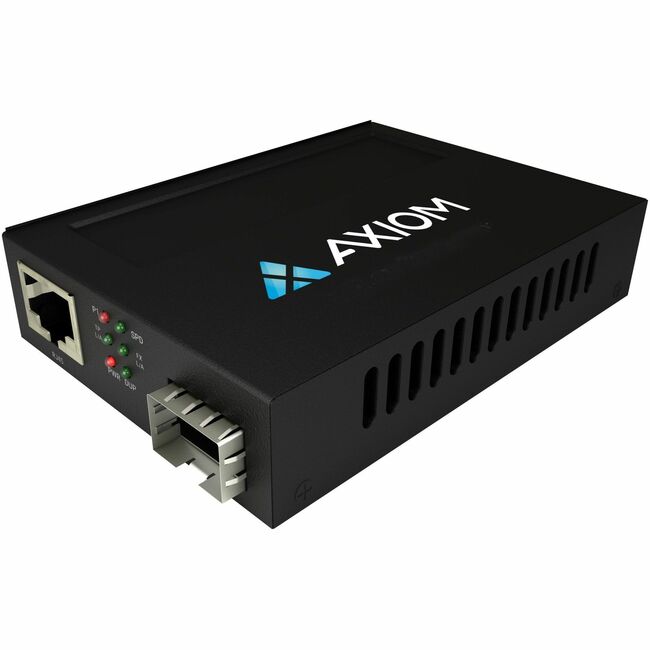 Axiom AXG100204 TAA 1Gbs POE+ RJ45 to SFP Fiber Media Converter - Open SFP Port