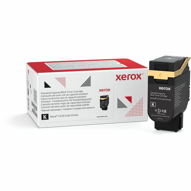 Xerox 006R04677 Genuine Xerox&reg; C410 Color Printer, VersaLink&reg; C415 Color Multifunction Printer Black Standard capacity Toner Cartridge (2400 Pages) - 006R04677