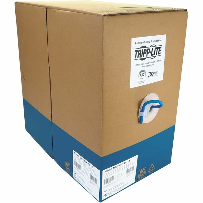 Eaton Tripp Lite Series Cat6 Ethernet cable, 1000 ft, blue, solid core UTP, TAA compliant, LSZH jacket, connector cables