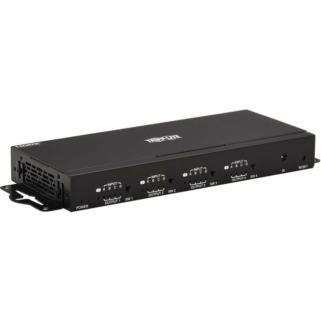 Eaton B119-4X4-4K HDMI matrix switch with remote, supporting 4K 60Hz, HDR, 4:4:4, for multiple video sources and displays