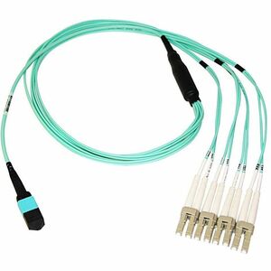 Axiom AXG96614 MPO Female to 4 LC Multimode OM3 50/125 Fiber Breakout Cable 5m - TAA Compliant