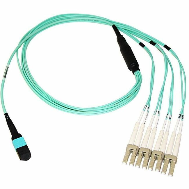 Axiom AXG96650 MPO Female to 4 LC Multimode OM4 50/125 Fiber Breakout Cable 10m - TAA Compliant