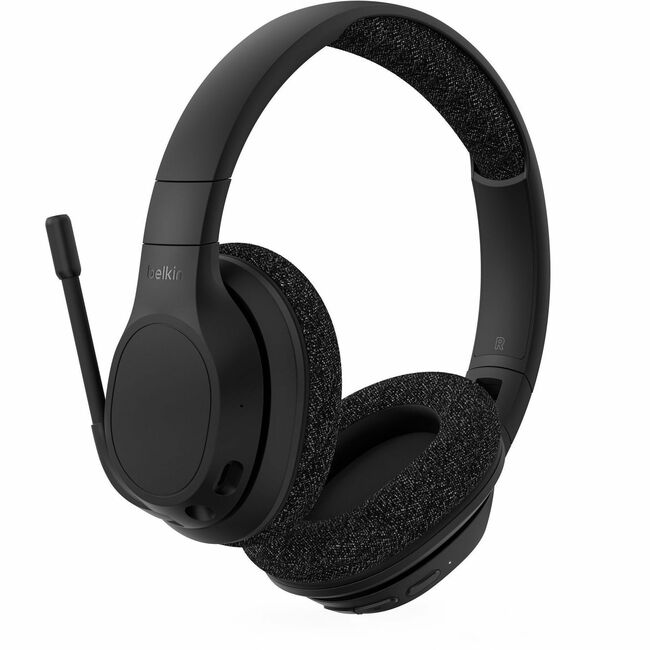 Belkin International INC AUD005BTBLK Belkin SoundForm Adapt Wireless Over-Ear Headset, Headphones for Work, Play, Gaming, & Travel with Built-in Boom Microphone - Compatible with iPhone, iPad, Galaxy, and More - Black