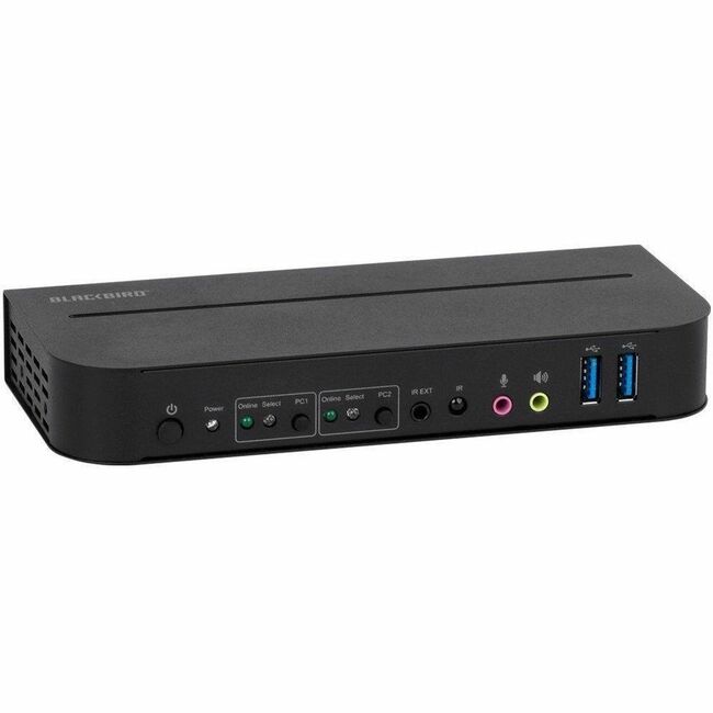 Monoprice, Inc. 42645 Monoprice Blackbird 4K60 2x1 KVM Switch with DisplayPort 1.4 and USB 3.0, Supports HDR, HDCP 2.2, YCbCr 4:4:4