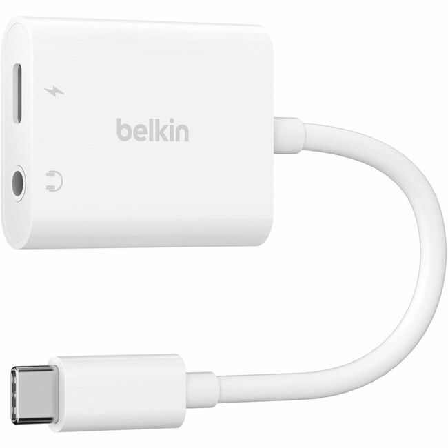 Belkin International INC NPA004BTWH Belkin RockStar 3.5mm Audio + USB-C Charge Adapter