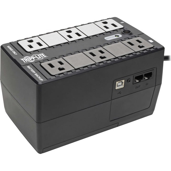 Eaton INTERNET350U Tripp Lite UPS with 6 NEMA 5-15R outlets, USB port, 350VA capacity, desktop and wall mount options