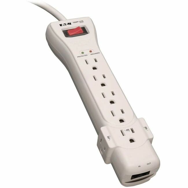 Eaton SUPER7TEL Tripp Lite Series Protect It! 7-Outlet Surge Protector, 7 ft. (2.13 m) Cord, 2520 Joules, Fax/Modem Protection, RJ11