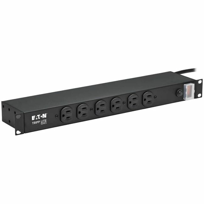 Eaton RS-1215 Tripp Lite 1U rack-mount power strip with 12 outlets, 15 ft. cord, 120V, 15A, front and rear-facing outlets
