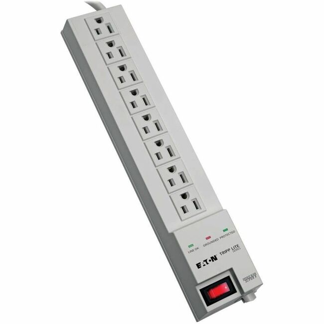 Eaton SK6-6/SPIKEBAR Tripp Lite Series Protect It! 8-Outlet Home Computer Surge Protector, 8 ft. (2.43 m) Cord, 1080 Joules, Space-Saving Plug