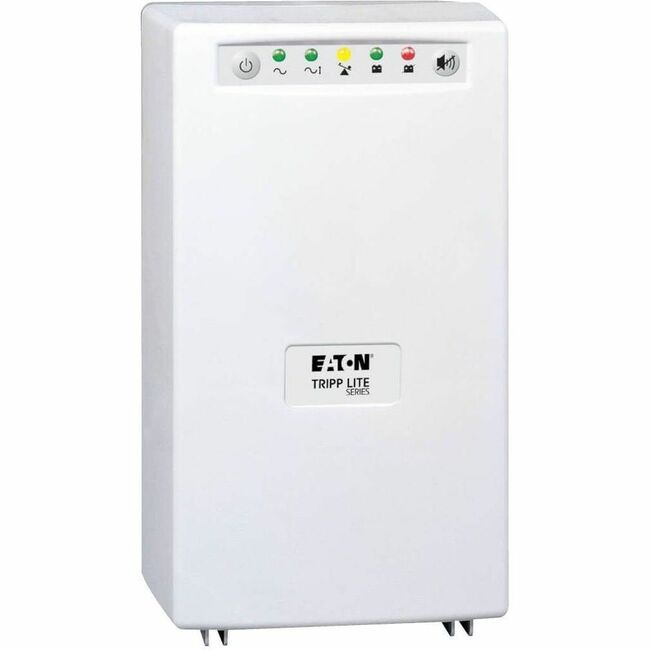 Eaton SMART1200XLHG Tripp Lite UPS tower with four outlets, medical-grade line-interactive design, and expandable runtime.