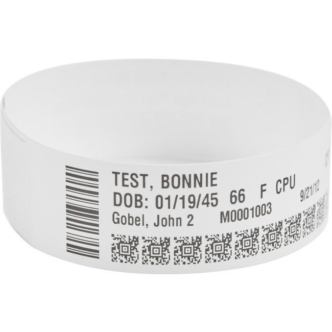 Strategic Sourcing-zebra 10006996K Zebra Wristband Polypropylene 1.1875 x 11in Direct Thermal Zebra Z-Band Direct HC100