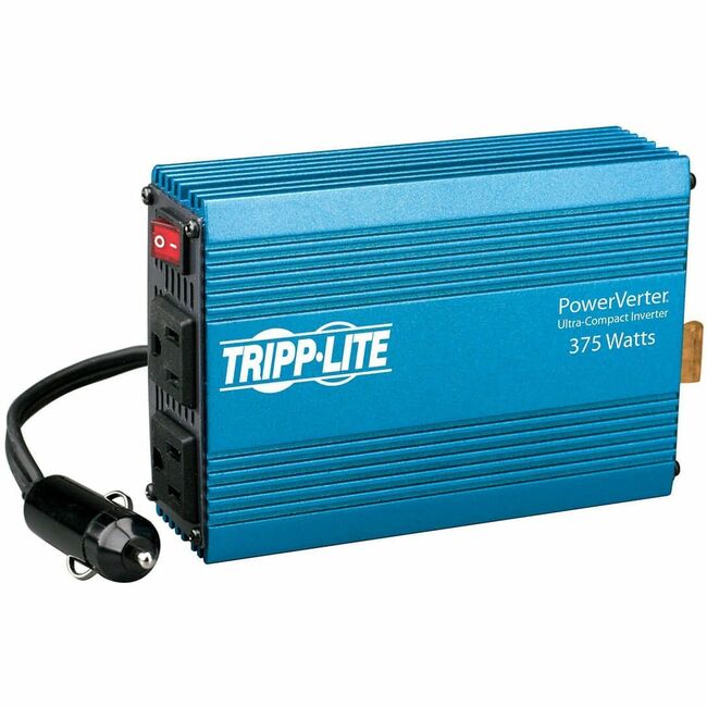 Eaton PV375 Tripp Lite 375W portable car inverter with 12V DC to 120V AC, two outlet power conversion device