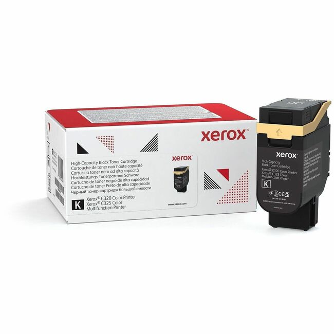 Xerox 006R04831 Genuine Xerox&reg; C320 Color Printer, C325 Color Multifunction Printer Black High capacity Toner Cartridge (8000 Pages) - 006R04831