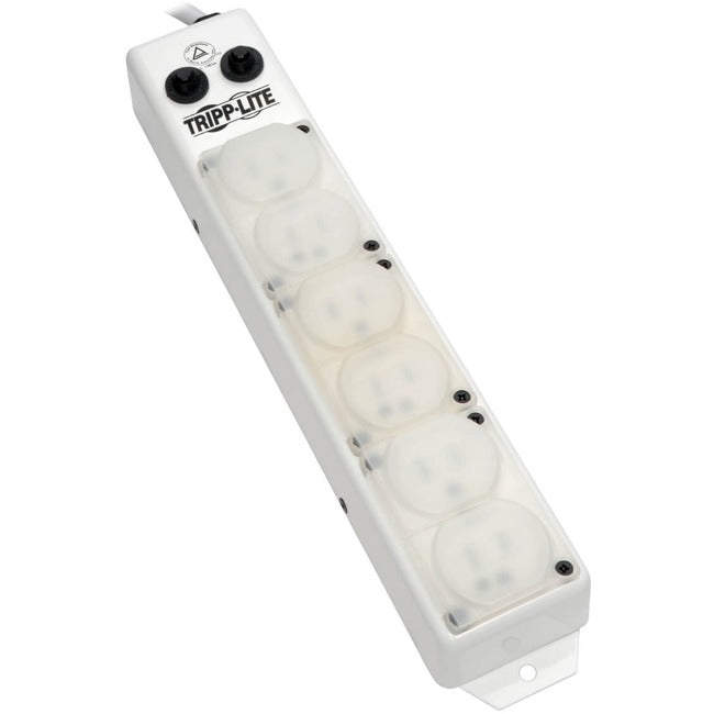 Eaton PS-615-HG-OEMLM Tripp Lite Series Safe-IT UL 1363A Medical-Grade Power Strip for Patient Care Vicinities, 6 Hospital-Grade Outlets, Load Monitor, Safety Covers, Antimicrobial, 15 ft. (4.6 m) Cord