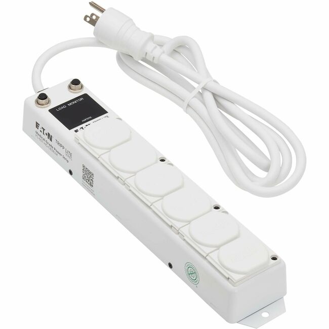 Eaton PS-607-HG-OEMLM Tripp Lite Series Safe-IT UL 1363A Medical-Grade Power Strip for Patient Care Vicinities, 6 Hospital-Grade Outlets, Load Monitor, Safety Covers, Antimicrobial, 7 ft. (2.1 m) Cord