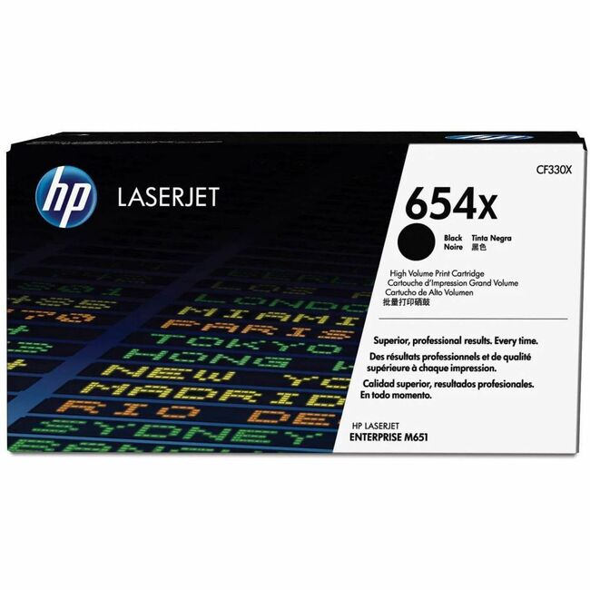 HP I CF330X HP 654X Original High Yield Laser Toner Cartridge - Single Pack - Black - 1 Each