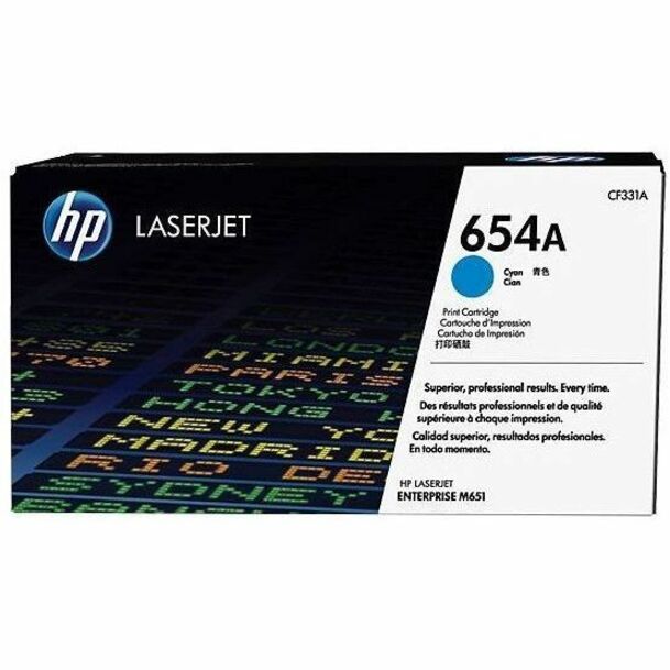 HP I CF331A HP 654A (CF331A) Original Laser Toner Cartridge - Single Pack - Cyan - 1 Each