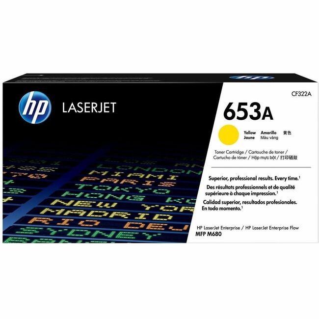 HP I CF322A HP 653A (CF322A) Original Standard Yield Laser Toner Cartridge - Single Pack - Yellow - 1 Each